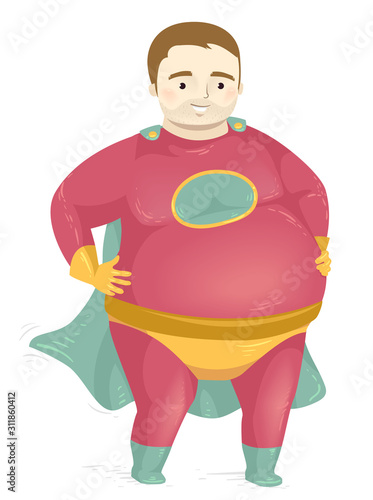 Man Fat Superhero Costume I...