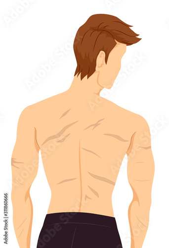 Man Warrior Soldier Battle Scars Illustration