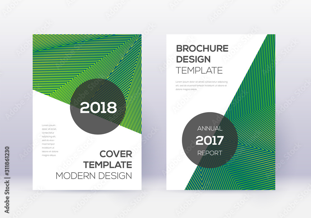 Modern cover design template set. Green abstract l Modern cover design template set. Green abstract l