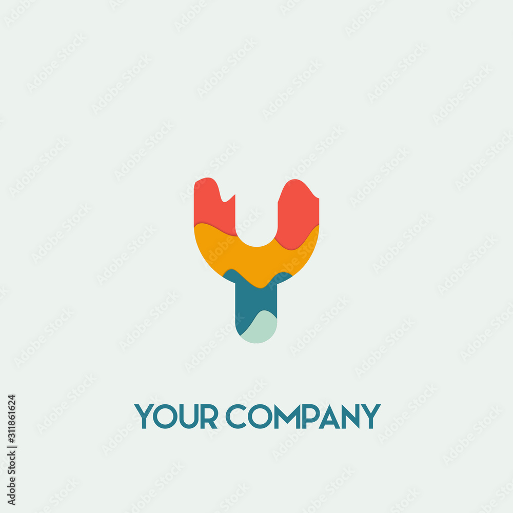 Initial letter Y logo vector design template. Initial Y minimalist logo template vector Paper cut style. Initial letter Y logo vector design template. Initial Y minimalist logo template vector Paper cut style.
