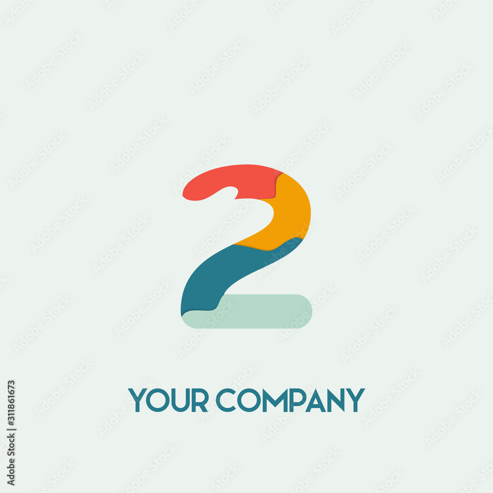 Number 2 vector font alphabet, modern dynamic flat Paper cut style design for your unique elements design , logo, corporate identity, application, creative poster Number 2 vector font alphabet, modern dynamic flat Paper cut style design for your unique elements design , logo, corporate identity, application, creative poster