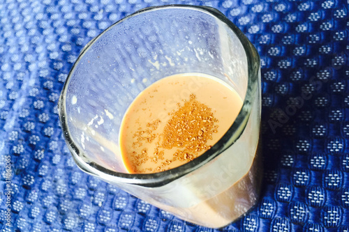 Fresh tasty Indiam Masala Chai  milk tea drink photo