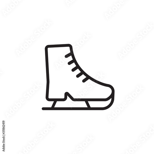 A linear scates icon isolated on a white background, a symbol of ise-skating. Great for business use, logo, web applications.