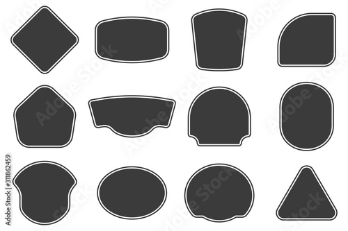 Set of vitage label and badges shape collections. Vector. Black template for patch, insignias, overlay.