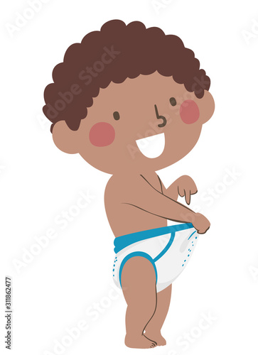 Kid Toddler Boy Black Point Private Part