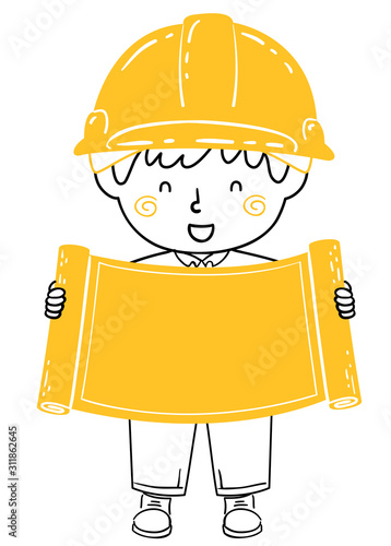 Kid Boy Engineer Blueprint ...