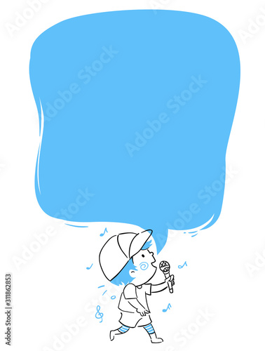 Kid Boy Sing Speech Bubble ...