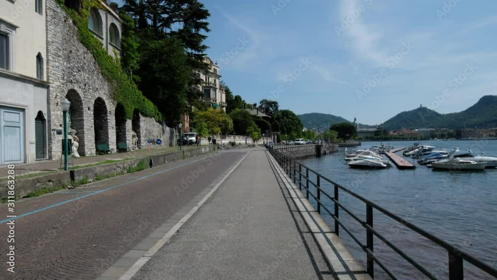 Lake of Como, Italy. Lake panoramic walk-through Lake of Como, Italy. Lake panoramic walk-through