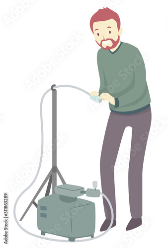 Man Area Air Sampling Illustration