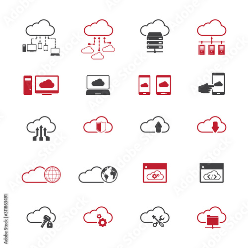 Cloud computing - Devices connected to the "cloud". EPS10 vector.	