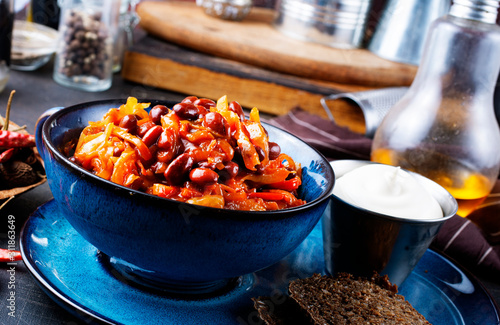 cabbage with beans photo