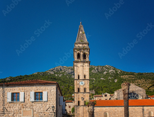 Medieval church in the old town of Perast, Montenegro