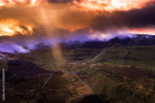 The dramitic mountains surrounding the Gleniff Horseshoe drive in County Sligo - Ireland photo