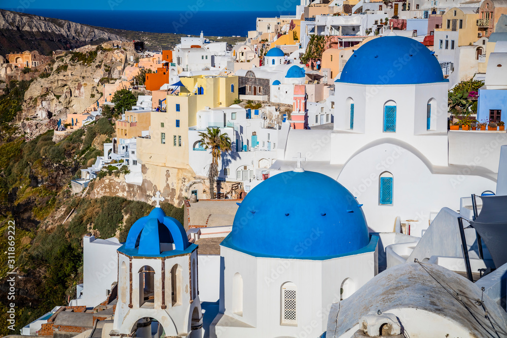 View of Oia the most beautiful village of Santorini island