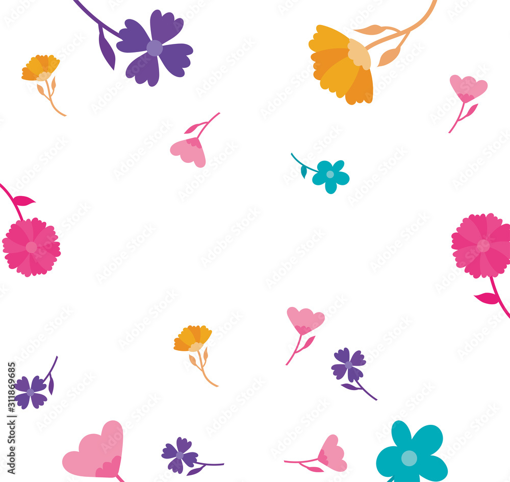 Isolated natural flowers vector design