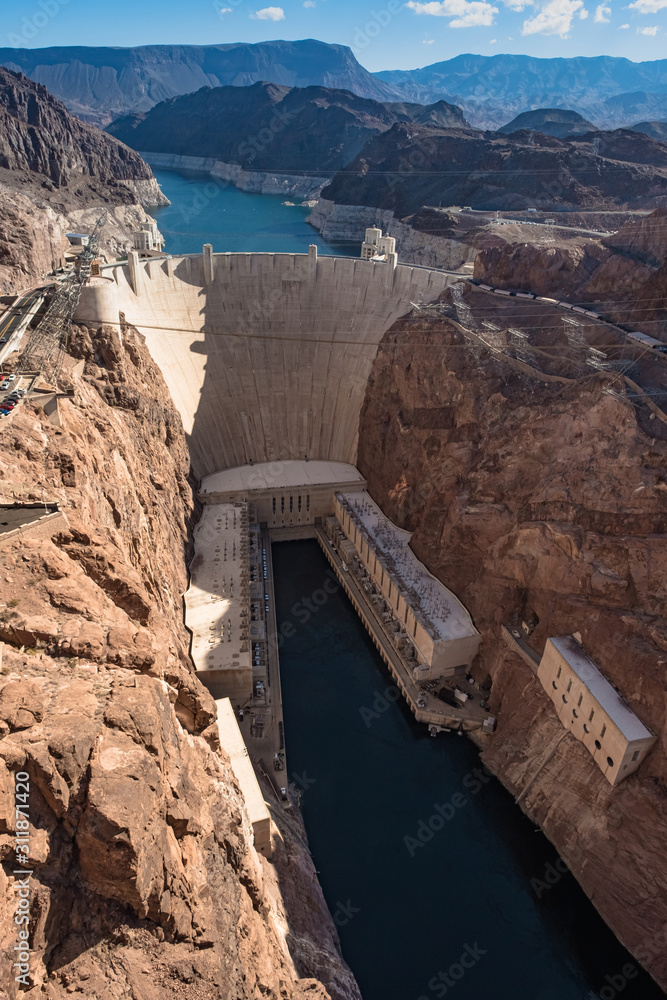 View of the Hoover Dam in Nevada, USA View of the Hoover Dam in Nevada, USA