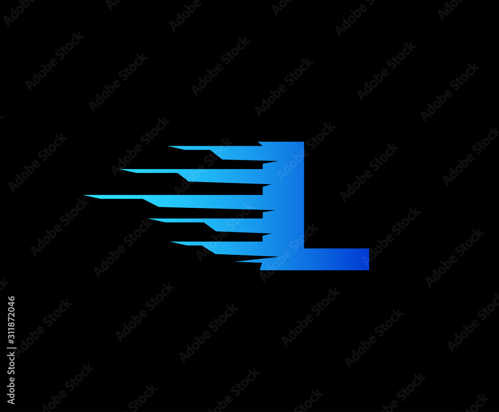 Fast L Letter Digital Data Logo Icon, Fast Hi-tech L Design Concept. Fast L Letter Digital Data Logo Icon, Fast Hi-tech L Design Concept.