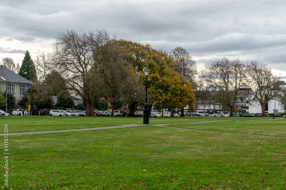 The park in cloudy day