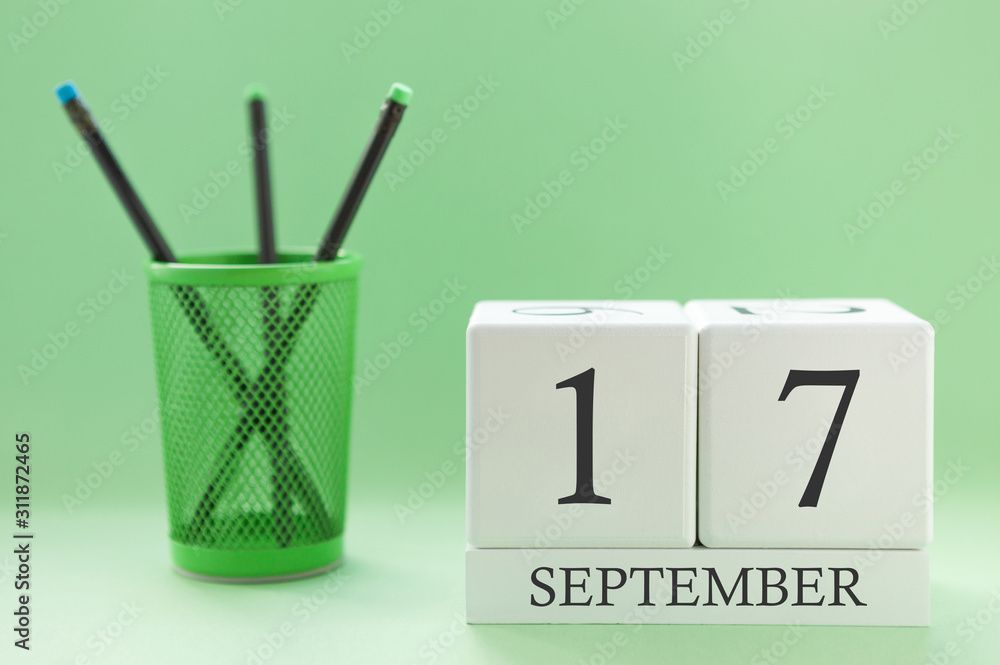 Desk calendar of two cubes for September 17 Desk calendar of two cubes for September 17