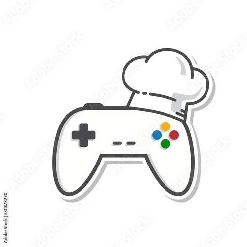 chef hat game console joystick controller vector