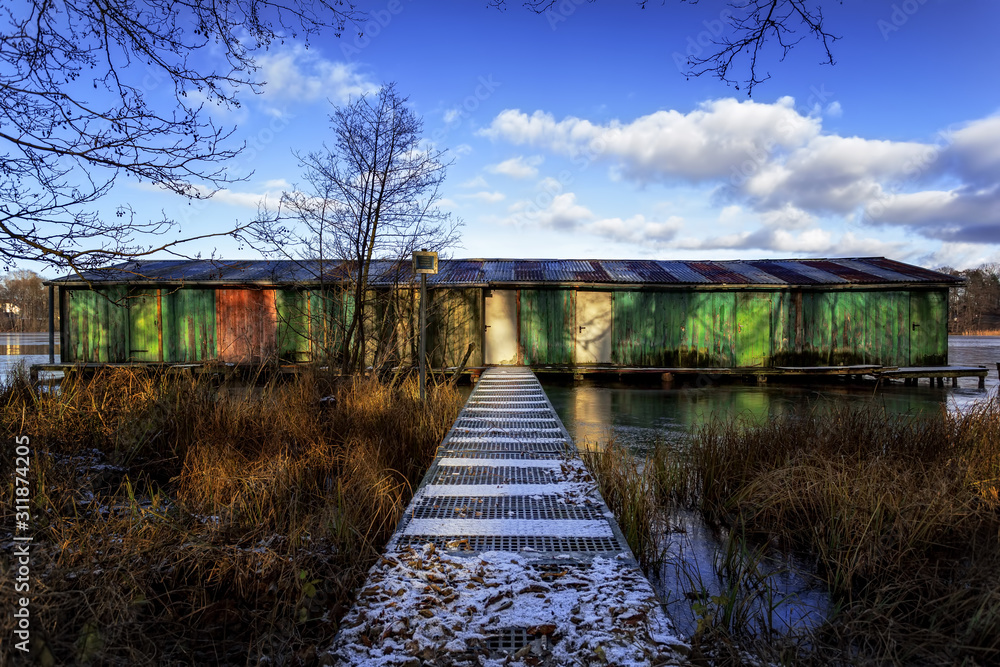 Boathouse at the Feldberger Lake District 