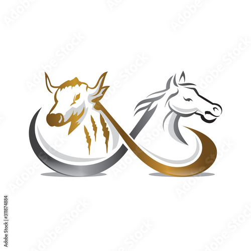 Horse and cow Logo