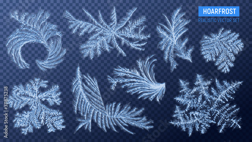 Realistic Hoarfrost Swirls Set