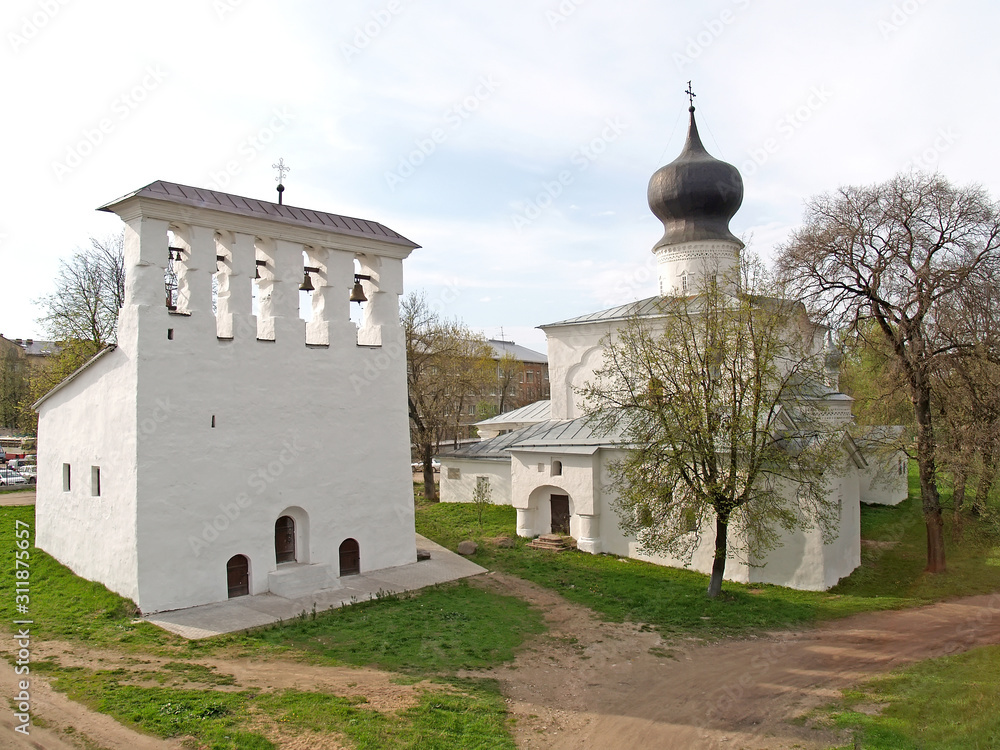 Pskov. Church of Assumption from the Ferry