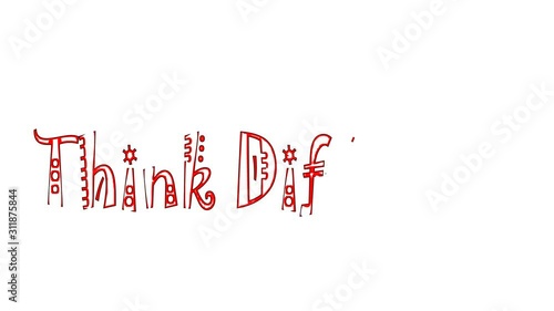 Think Different, concept words drawing on white board.