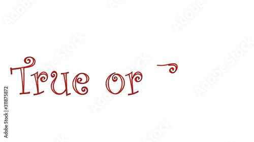 True or False, concept words drawing on white board.