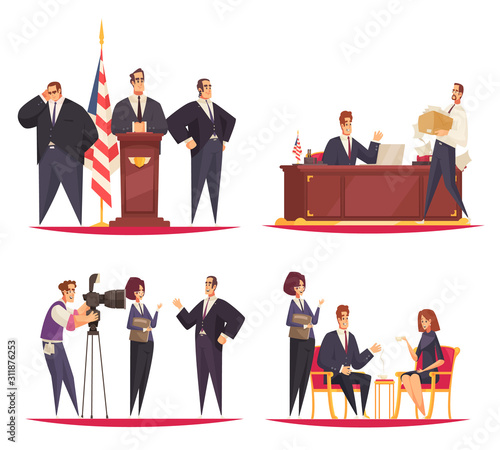 President Work Flat Concept 