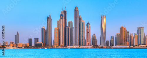 Dubai Marina at blue hour, Dubai, UAEuae,