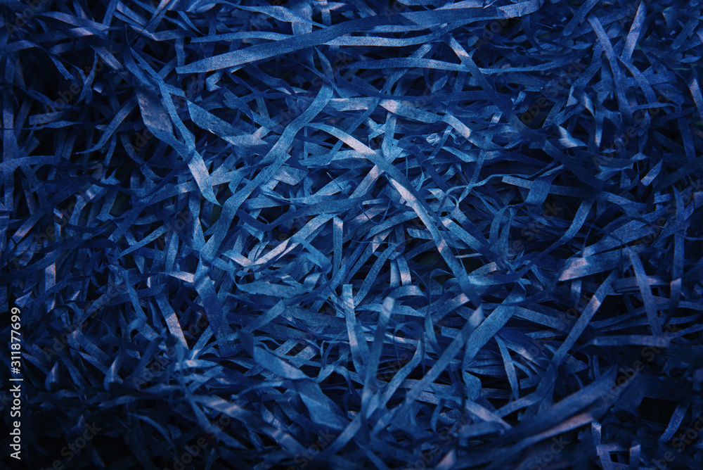 Blue paper box filler. Color of the year 2020, Classic Blue. Blue paper box filler. Color of the year 2020, Classic Blue.