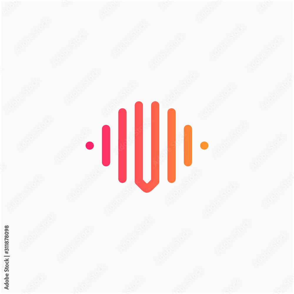 letter V with Pulse music player element. led lighting concept. technology and digital. minimalist sound music equalizer, Bass, DJ icon, nightclub, disco. logotype Unique and simple element - vector letter V with Pulse music player element. led lighting concept. technology and digital. minimalist sound music equalizer, Bass, DJ icon, nightclub, disco. logotype Unique and simple element - vector