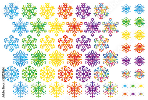 雪の結晶オブジェクト(カラフルセロハンバージョン)