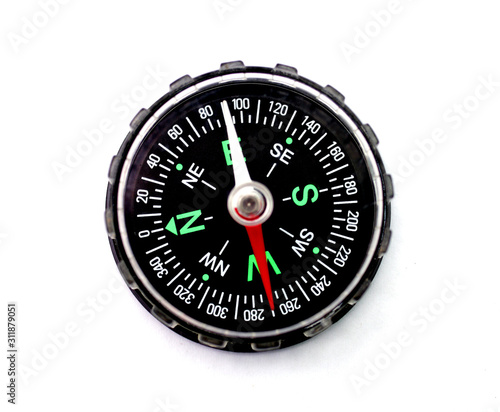 compass on a white background close-up isolate