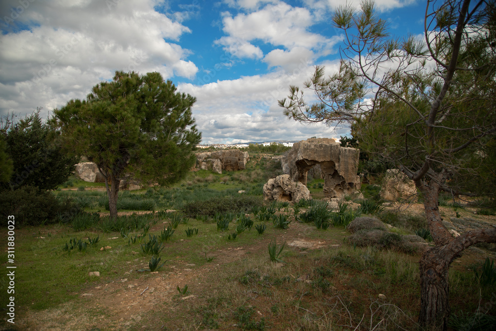 Ancient ruins in Greek park