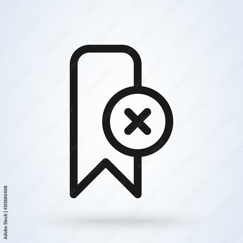 bookmark delete symbol, Simple vector modern icon design illustration. bookmark delete symbol, Simple vector modern icon design illustration.