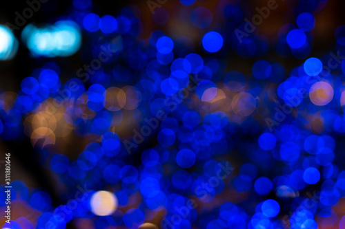 Abstract bokeh background blue and black