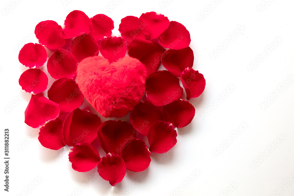 red heart of rose petals,valentine's day red heart of rose petals,valentine's day