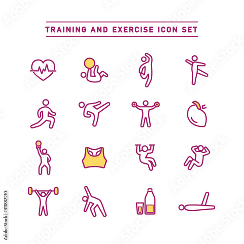 TRAINING AND EXERCISE ICON SET