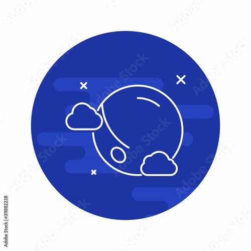 Full moon in flat design style. 
