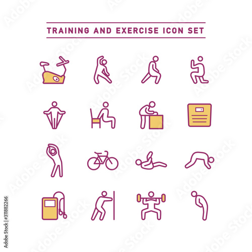 TRAINING AND EXERCISE ICON SET