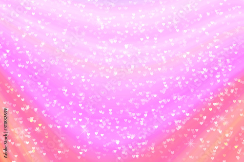 colorful line curve star and pink little white heart abstract