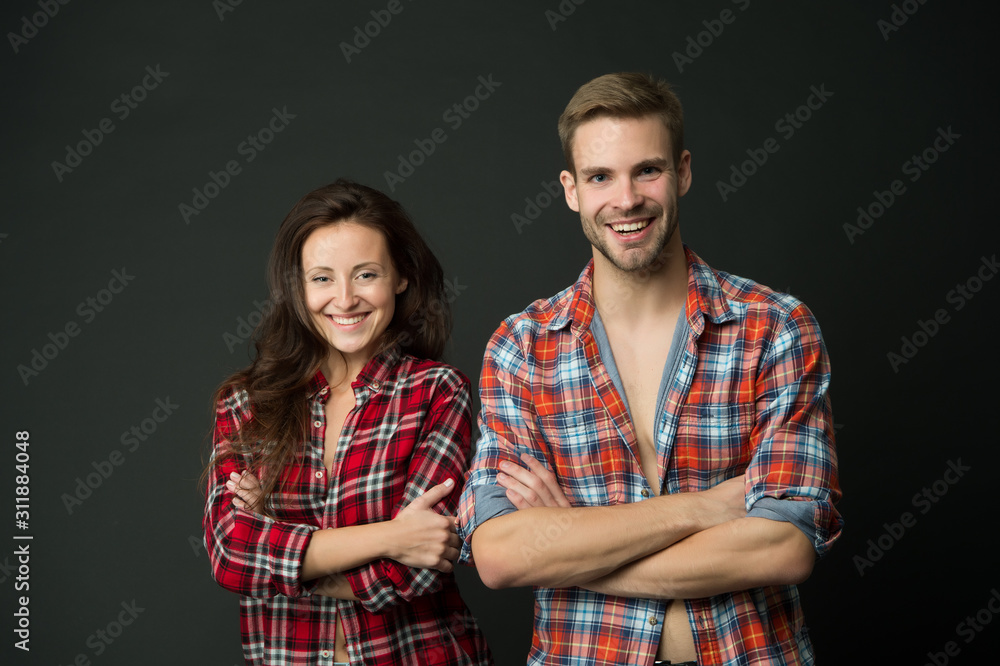 Smile with me. Happy family grey background. Couple in love in casual style. Love relationship. Love and romance. Date and dating. Hearts that love are always young Smile with me. Happy family grey background. Couple in love in casual style. Love relationship. Love and romance. Date and dating. Hearts that love are always young