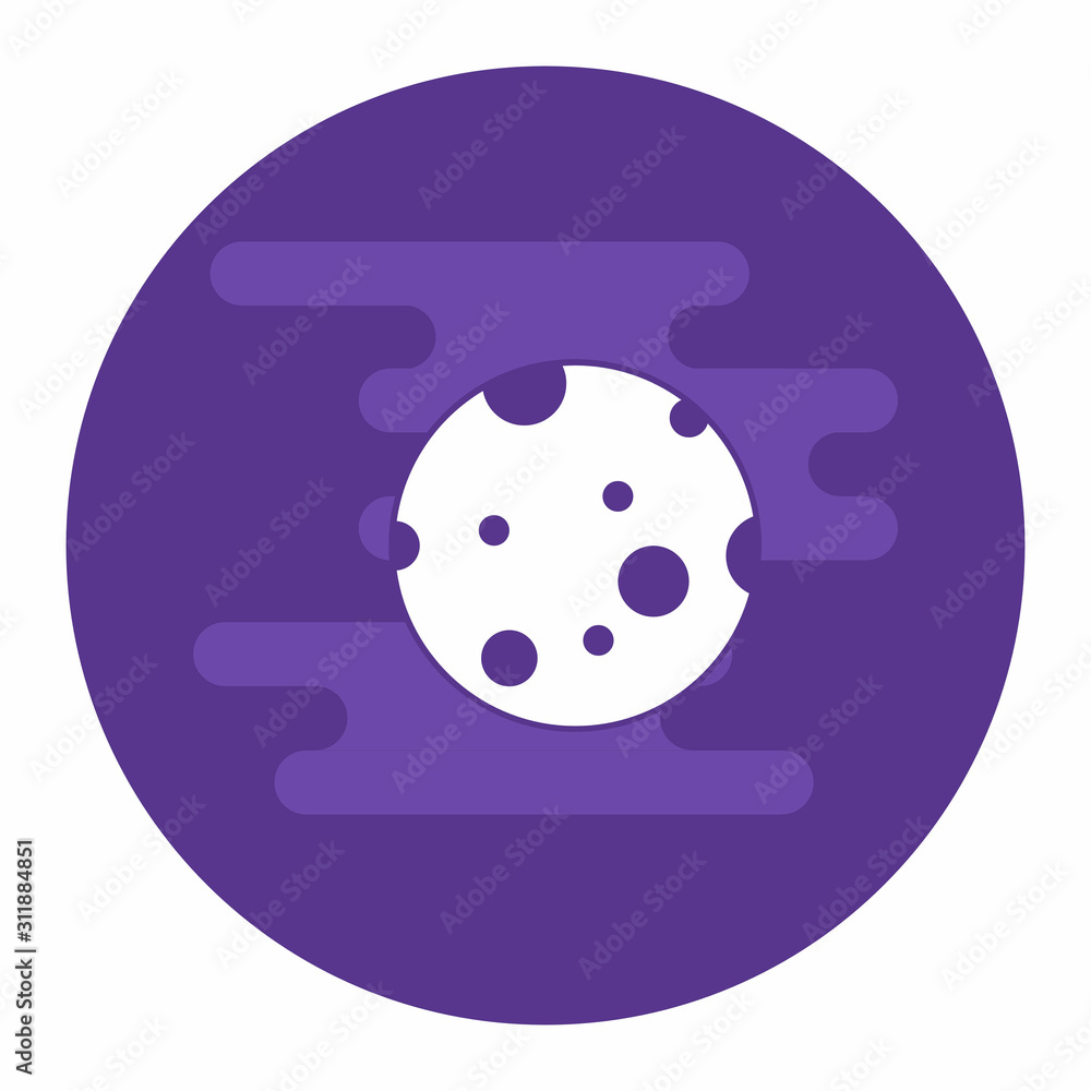 Full moon in flat design style. Full moon in flat design style.