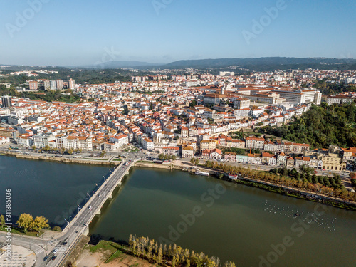 Aerial view of city center of historic Coimbra, Portugal © malajscy