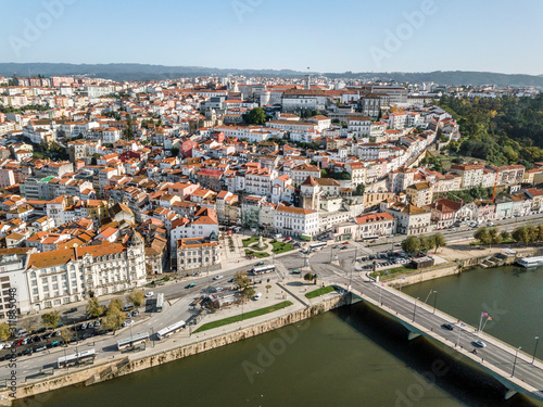 Aerial view of city center of historic Coimbra, Portugal © malajscy