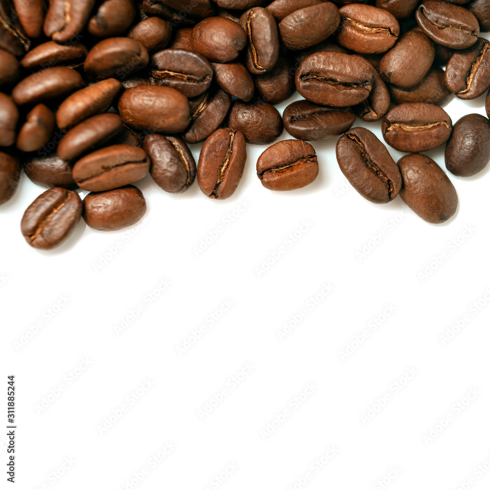 coffee beans frame on top macro coffee beans frame on top macro