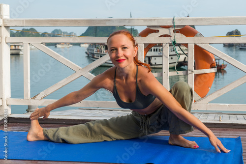 Young woman practicing yoga